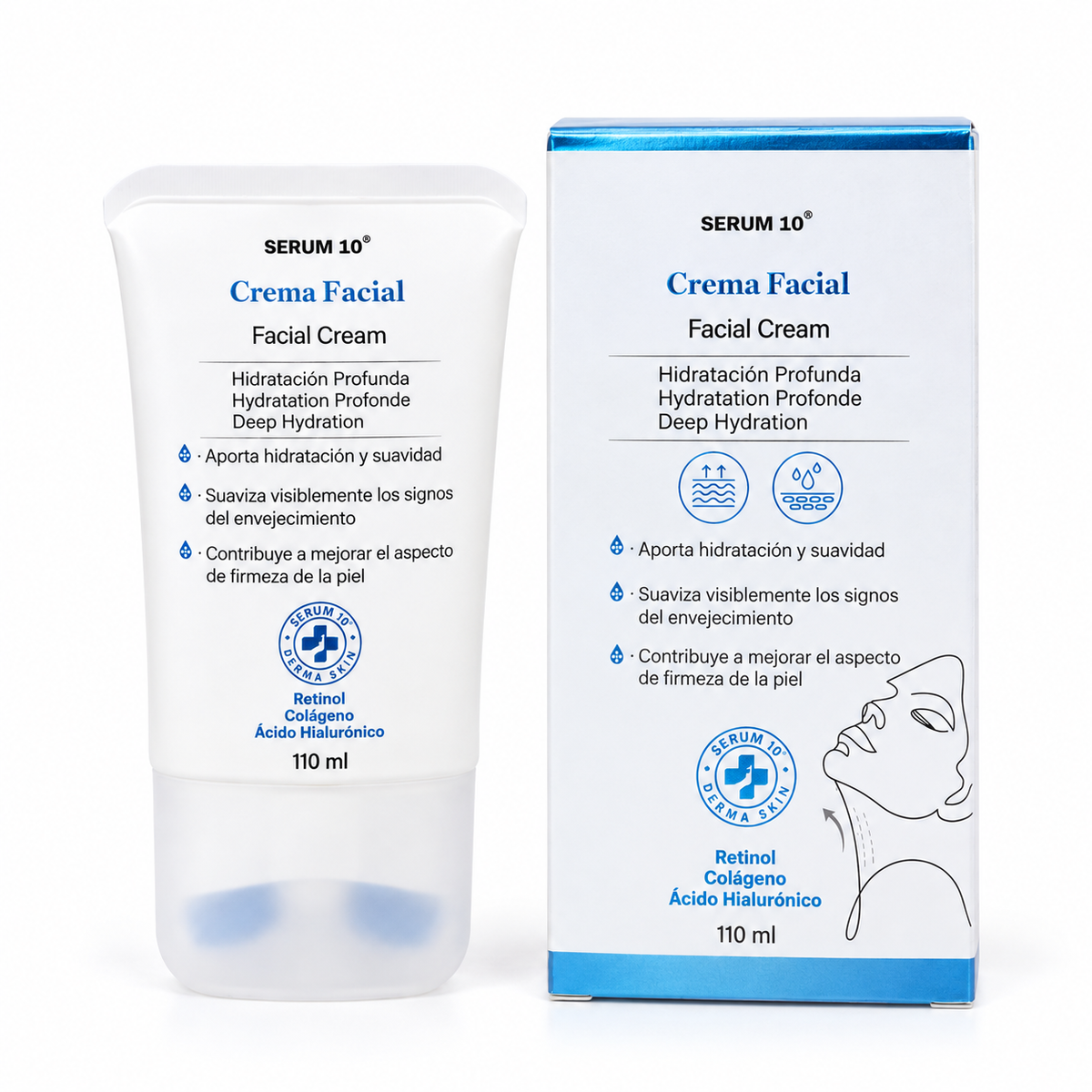 Crema reafirmante para cuello con masajeador Serum 10