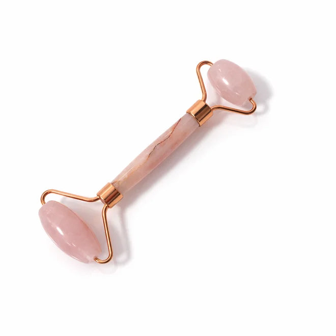 Rodillo Facial de Cuarzo Rosa + Gua Sha